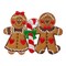 Gingerbread Man and Woman, with Candy Cane, Embroidered, Iron on Patch